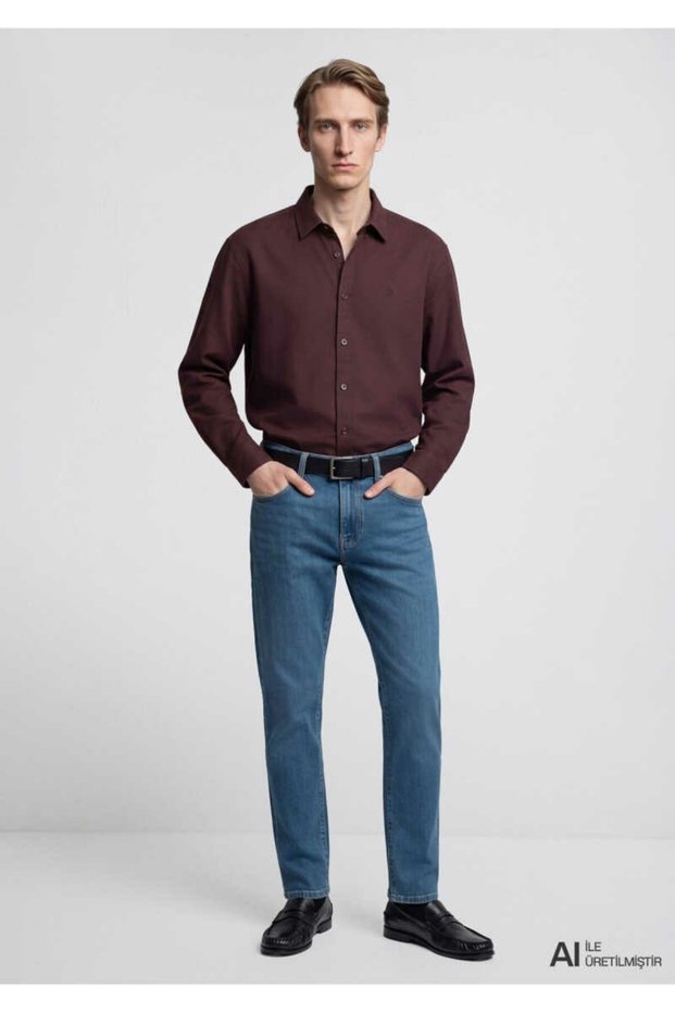 Men's Burgundy Long Sleeve Shirt Fudge Shirt