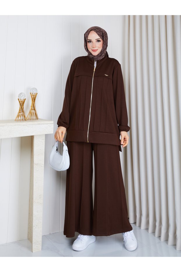 Oysho Fabric Zippered Jacket and Pants Double Set