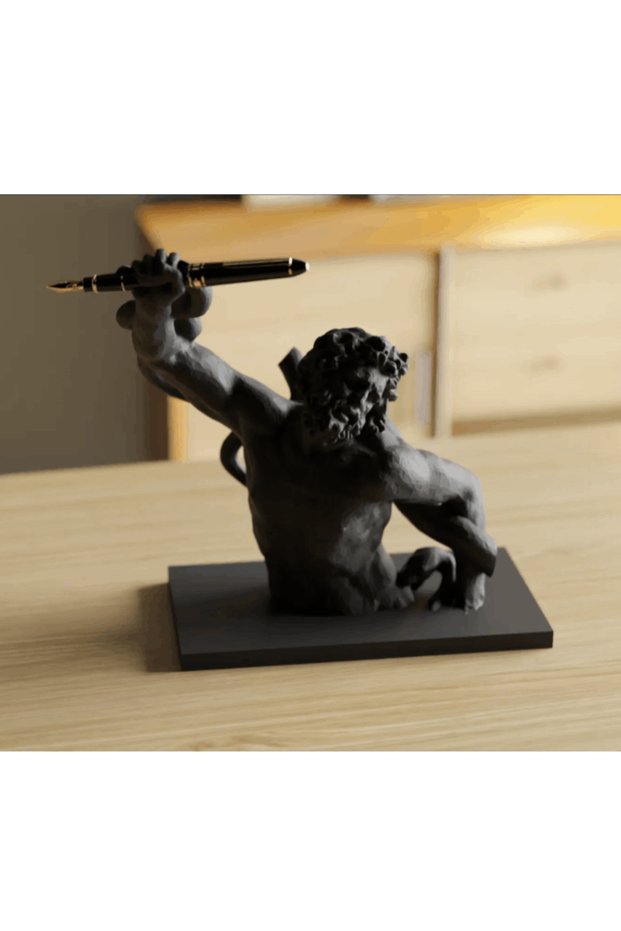 Ancient Greek Figured Pen Holder, 3D Printing Desktop Pen Holder, Office Decor 19X18 cm