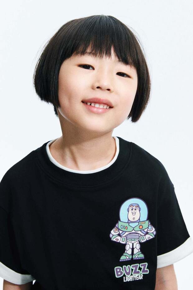 Layered-look printed T-shirt