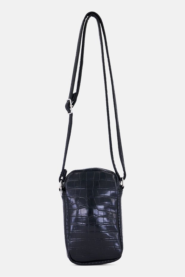 Women Textured Cross Body Bag, Black
