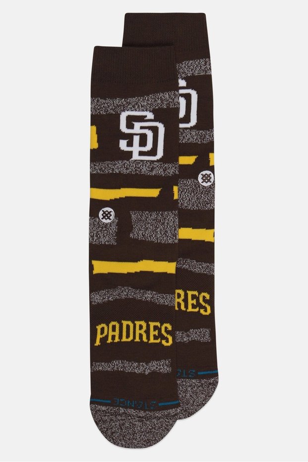 x MLB Men 1 Pair San Diego Padres Crew Socks, Brown