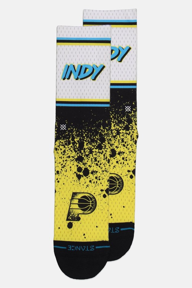 x NBA Men 1 Pair Indiana Pacers Graphic Print Crew Socks, Multicolor