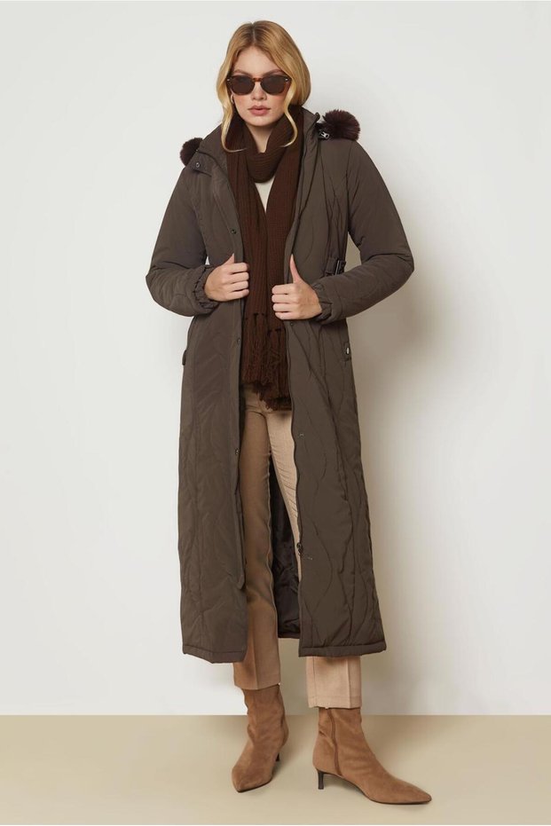 Hooded Quilted Coat 90673