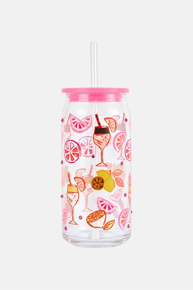 Spritz Citruz With Gems Luster Sip Tumblers 590ml, Multicolor