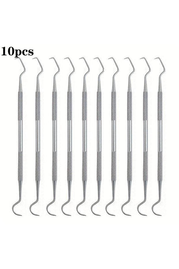 10pcs 1/3/5/10pcs Double Hook Tooth Dental Explorer Probe Dentist Tool Stainless Steel Dental Tool T