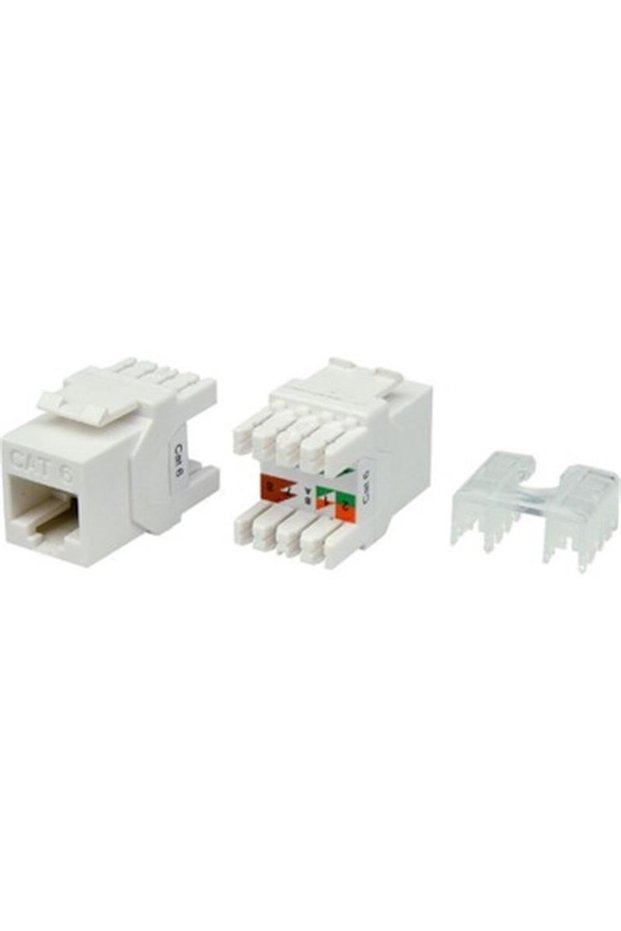 KJ-UC6-18044 CAT6 UTP 180-Degree Keystone Jack, White, BX