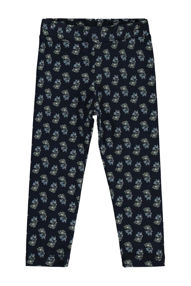 Floral Printed Leggings for 2-5 Years Old - Navy Blue
