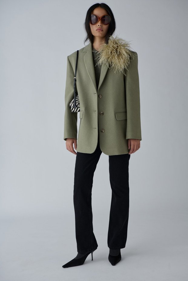Green Gina Cashmere Blazer Jacket