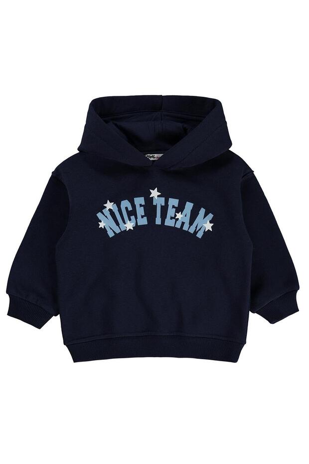 Nice Team Printed Sweatshirt for Ages 2-5 - Navy Blue