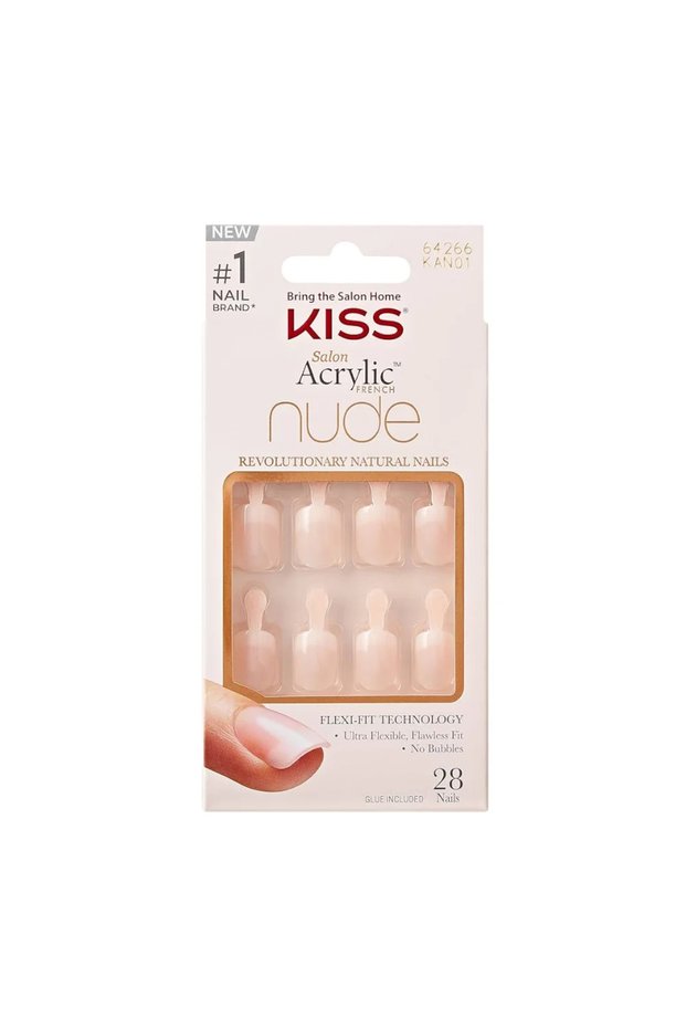 Salon Acrylic French Nails KAN01 Nude 28 Pieces