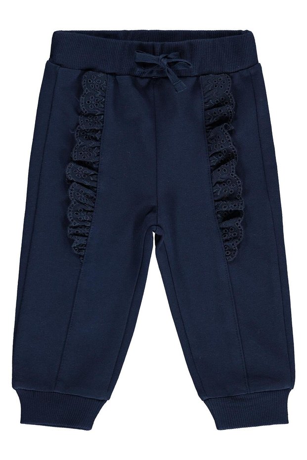 Ruffled Basic 6-18 Months Sweatpants - Navy Blue