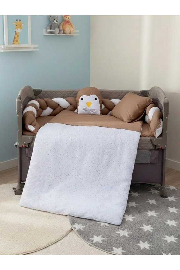 100% Cotton Knitted Playpen Set - Brown