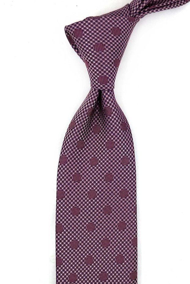 Dried Rose Polka Dot Pattern Classic Tie with Handkerchief Kk14087
