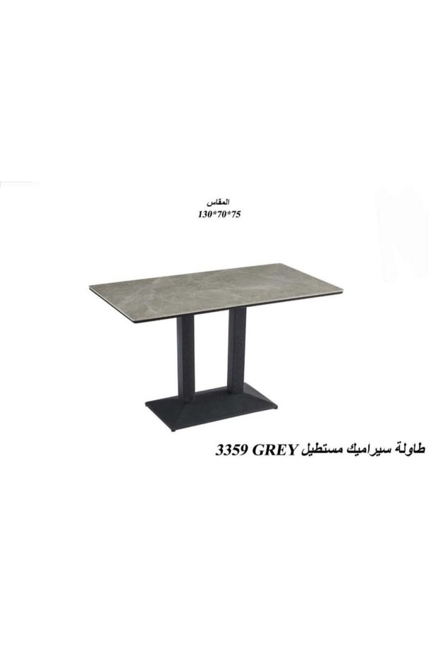 Rectangular Ceramic Table with Metal Base – Gray | Movenhome