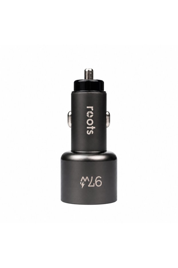 97W Fast Car Charger with 3 Ports, USB-C PD and USB-A, Space Metal Ash