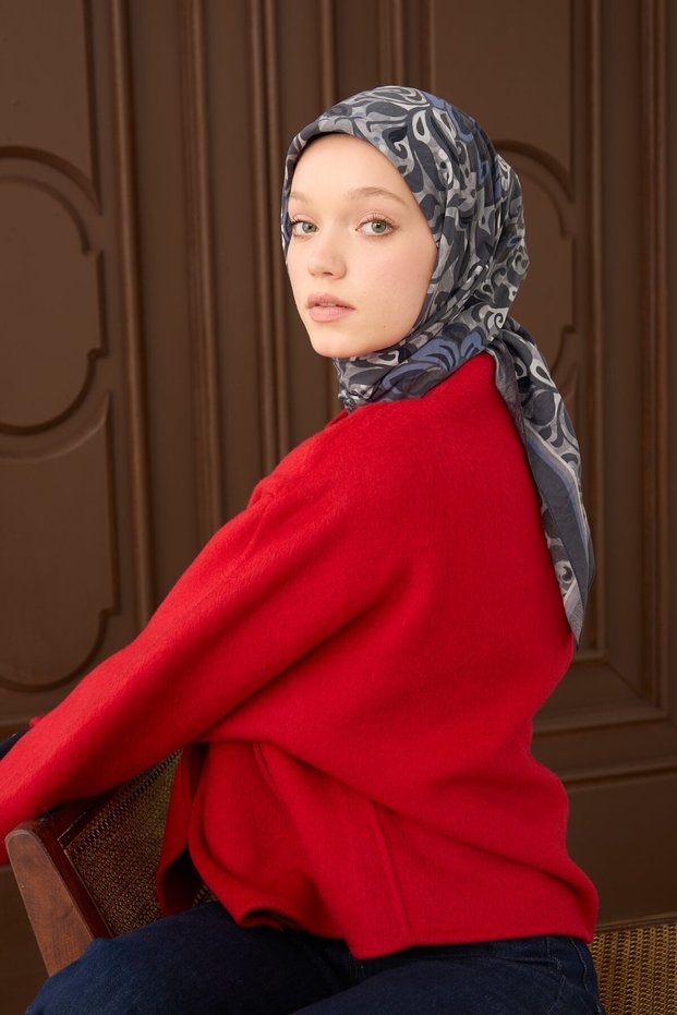 Velora Scarf Vintage Damask Anthracite