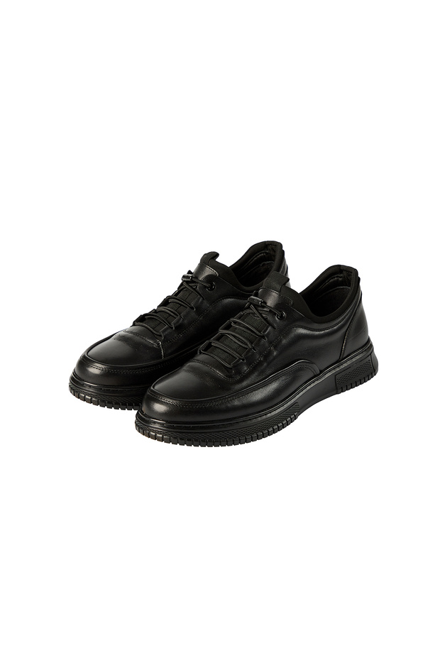 100% Leather Lace-Up Casual Sports Shoes