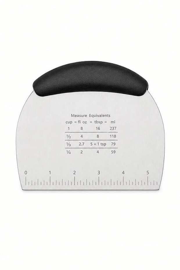 Stainless Steel Dough Cutter - Scraper Spatula - Steel Spatula with Measurements - 1 Piece