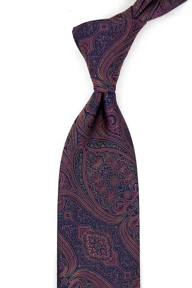 Navy Blue Dusty Rose Shawl Patterned Handkerchief Classic Tie Kk14138