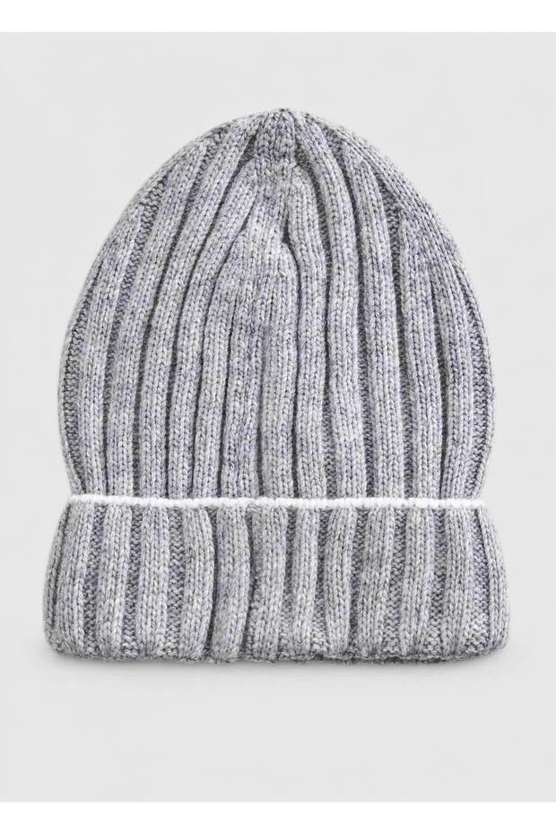 Gray Color Unisex Cashmere Blend Beanie