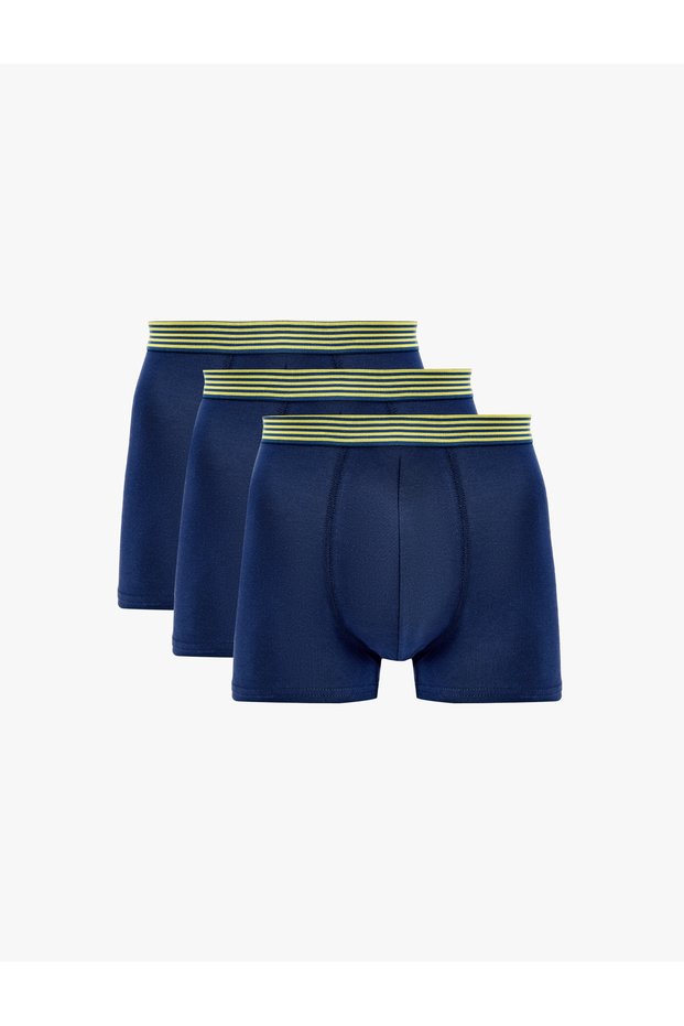 Cotton Comfortable Fit Striped Elastic 3-Piece Boxer Set