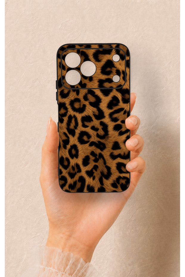 Tecno Spark 50 4g Compatible Dark Leopard Leather Pattern Silicone Case