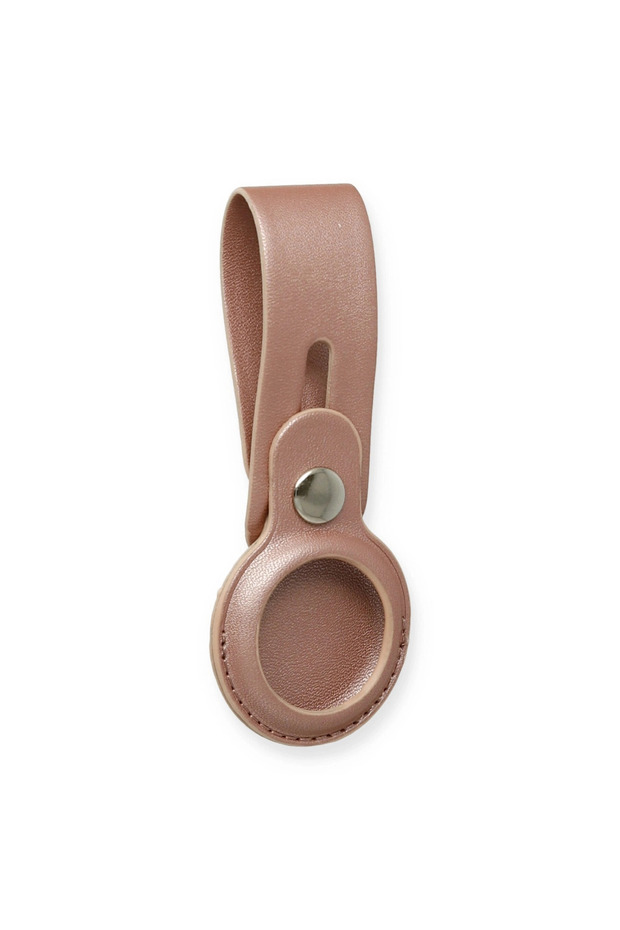Leather Case with Airtag Strap - Rose Gold