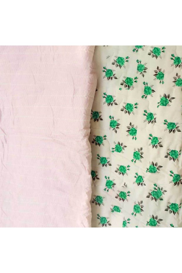Green White Color Floral Print Baby Dohar Inner