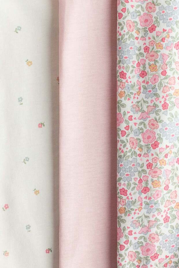3-pack short cotton sleepsuits