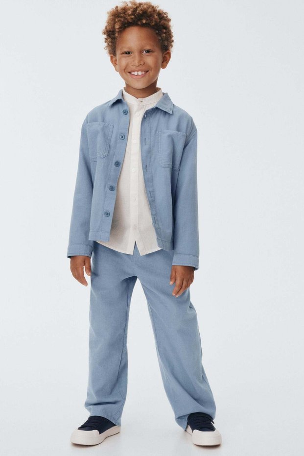 Linen-blend shacket