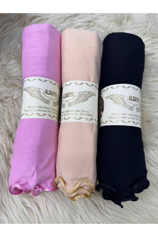 3 Pcs Shawl with Combed Cotton Drawstring
