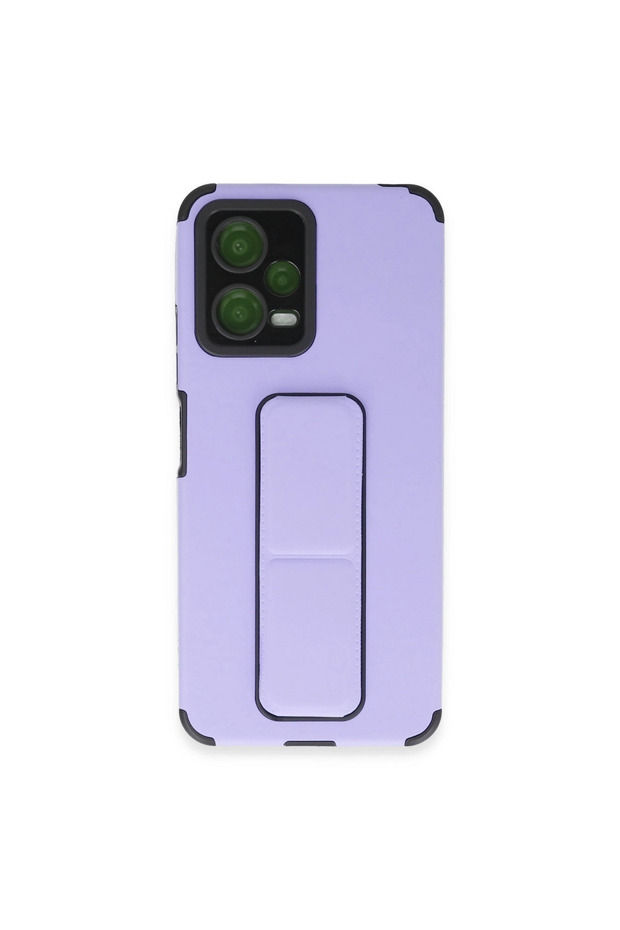 حافظة هاتف Xiaomi Poco X5 5g مصنوعة من السيليكون مع حامل ميجا - أرجواني
