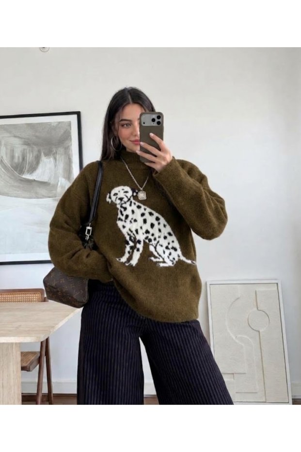 Dalmatian Patterned Knitwear Sweater