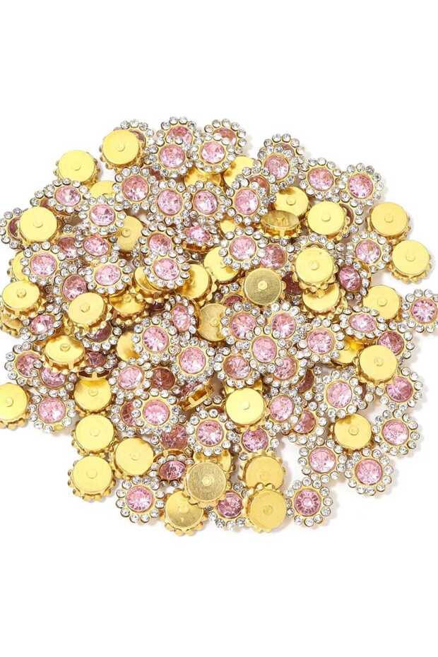 Stone Daisy - 10mm Gold Case Pink (50 Pcs)