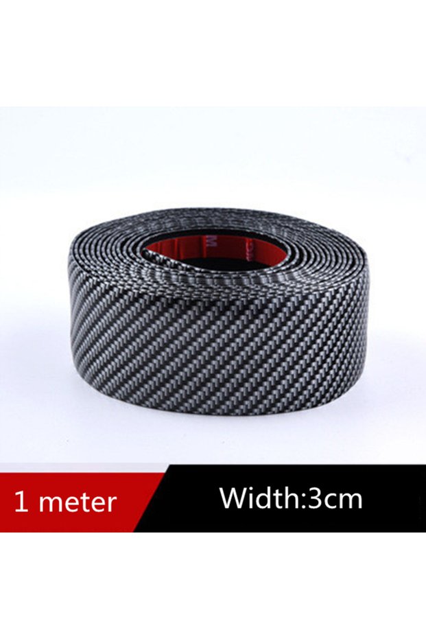 Black Car Stickers Anti Scratch Door Sill Protector Rubber Strip Carbon Fiber Car Threshold Protecti