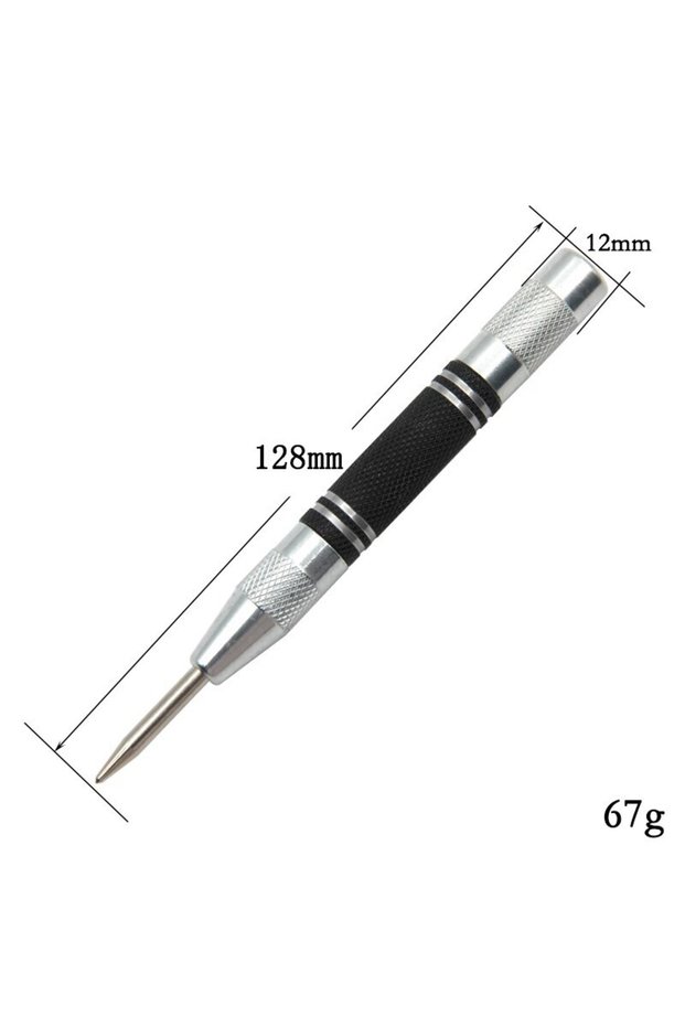 128mm 128mm silver black Spring Type Automatic Center Punch Locator Glass Striker Window Breaker Pun