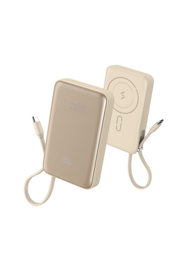 Magpow 10000mAh Magnetic Wireless Power Bank, 15W Qi2 MagSafe, 20W PD Built-in USB-C Cable and LED Display