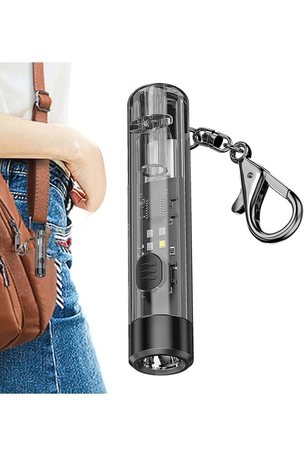 Led Flashlight Keychain, Rugged Mini Rechargeable Pocket Flashlight, 2000 Lumens Keychain Torch For