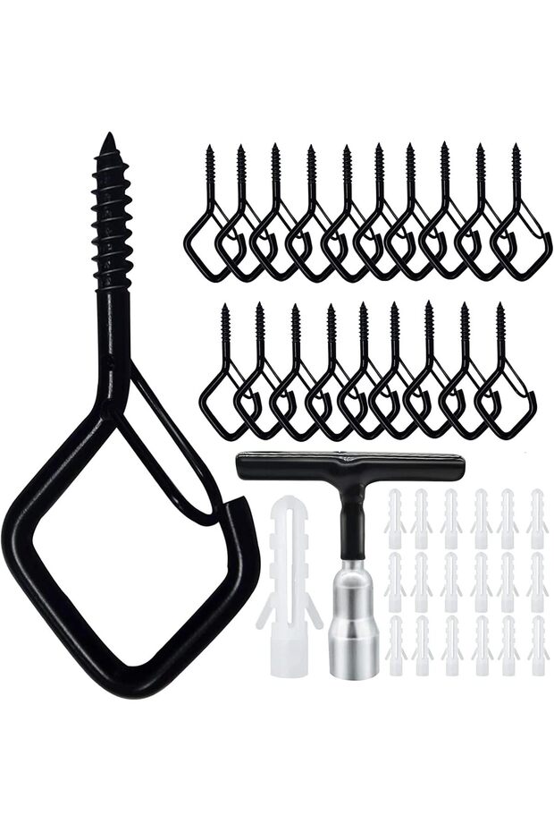 20 Pack Q-Hanger Hooks, Screw Hooks for Outdoor String Lights, Mounted on Wall Ceiling, Suitable for