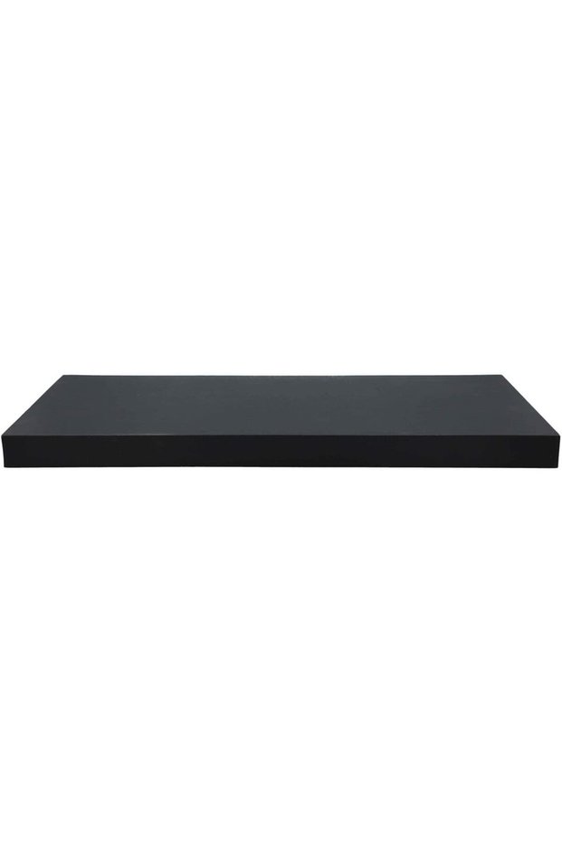 Elegant and Modern Design Rectangular Wall Mounted MDF and PVC Floating Shelf Black