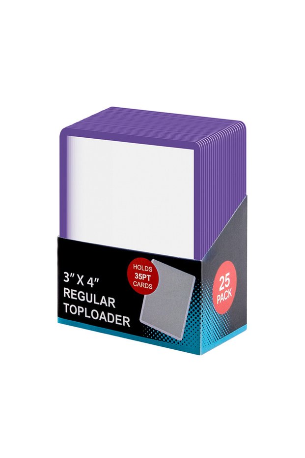 PURPLE 25Pcs Transparent Korean Kpop Card Sleeve with Protective Film Clear Card Holder Idol Photo G