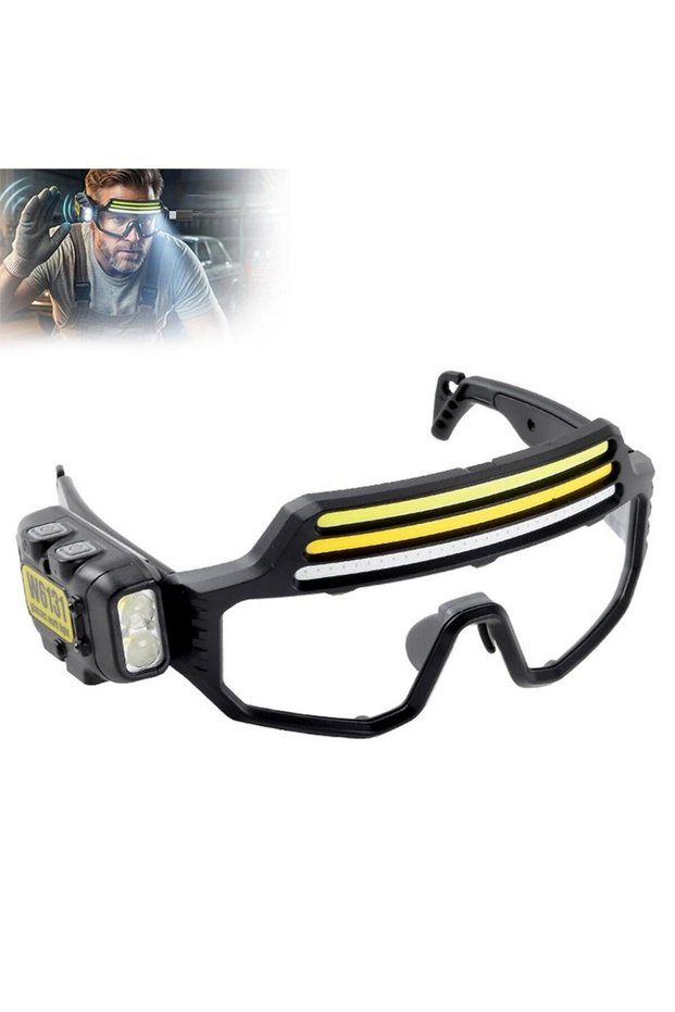 C LED Safety Goggles Smart Motion Sensor Work Light Dual Light Source Type-C Rechargeable Protective