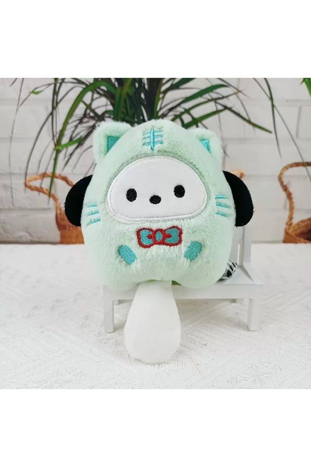 1 SANRIO Plush Keychain Hello Kitty MyMelody Kuromi Cinnamoroll Cartoon Animal Stuffed School Bag Pe