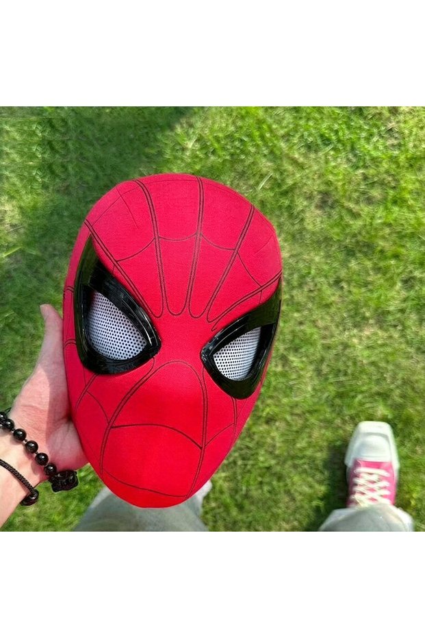 Chin control RED 2026 Popular Breathable Spider Man Miles 11 Electronic Mask Moving Glowing L