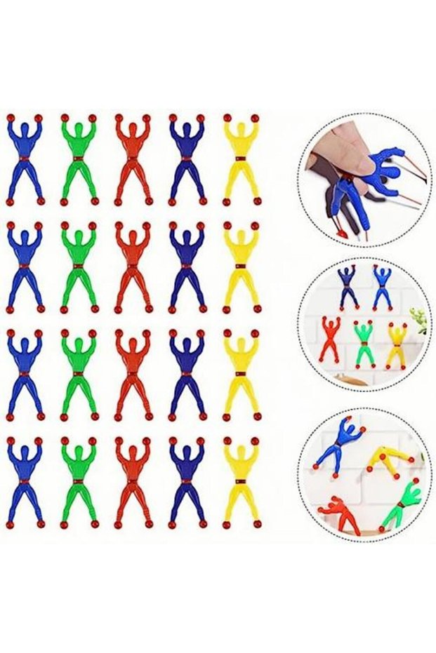10PCS Random Color 10/100Pcs Novelty Sticky Wall Climbing Climber Men Kids Boy Birthday Party Favors