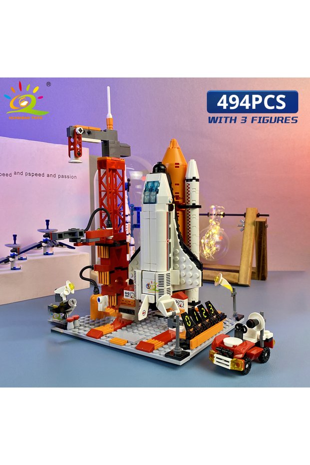 61NO box HUIQIBAO Aviation Spaceport Model Space Shuttle Rocket Launch Center Construction Building