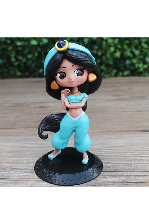 1pc Q Posket Cute Big Eyes Rapunzel Jenny Mermaid Princess PVC Anime Dolls Collectible Versio