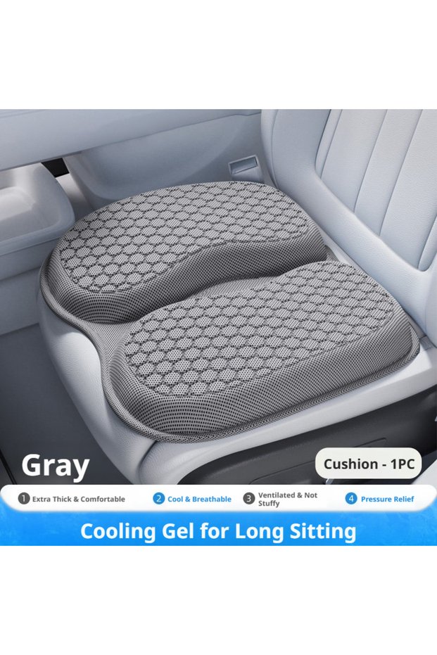Gray SEAMETAL Gel Car Seat Cushion Summer Breathable Cooling Seat Cushion Ergonomics Absorb Pressure