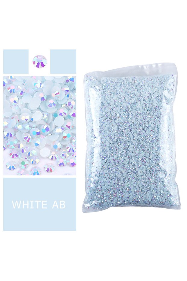 3MM 10000pcs White Bulk Wholesale Jelly Color AB Transparent AB 2mm,3mm,4mm,5mm Facets FlatBack Resi